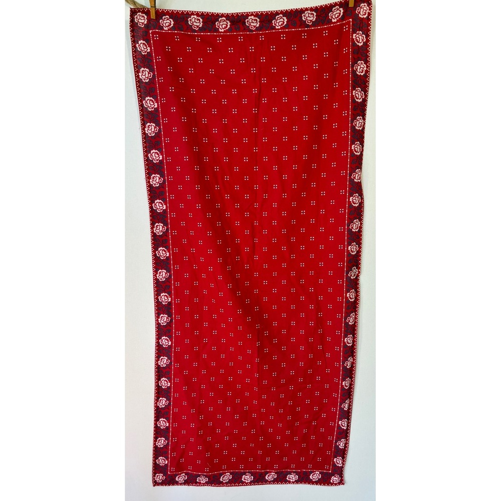 Ralph Lauren Scarf Floral Rose Cotton Womens OS Red Excellent